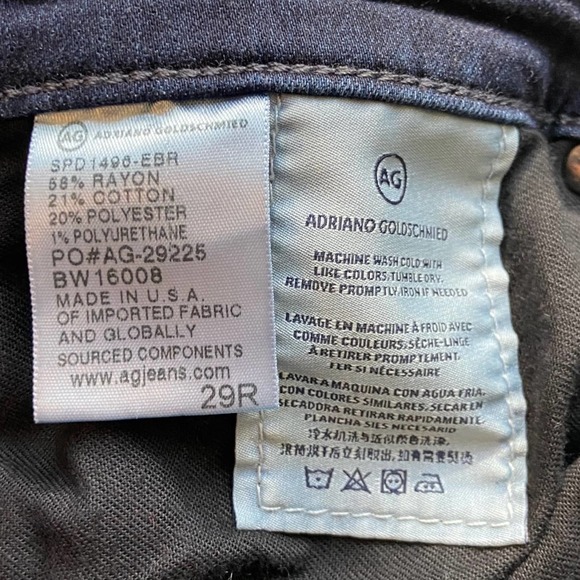 Ag Adriano Goldschmied the middi mid-rise jeans dark wash size 29 - Picture 7 of 7